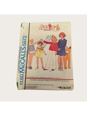 Vintage 1970s McCalls Sewing Pattern 5972 Girls Dress Top Pants Shorts Size 10